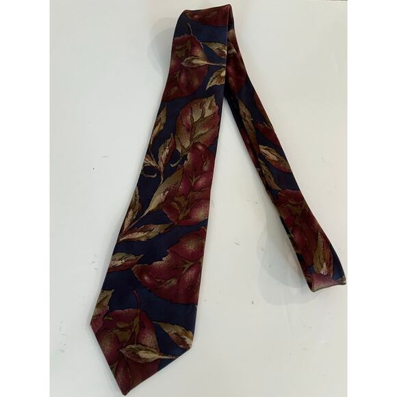 Christian Dior Men's Silk Neck Tie Made in Italy Pink Blue Floral Watercolor JL - Picture 7 of 9